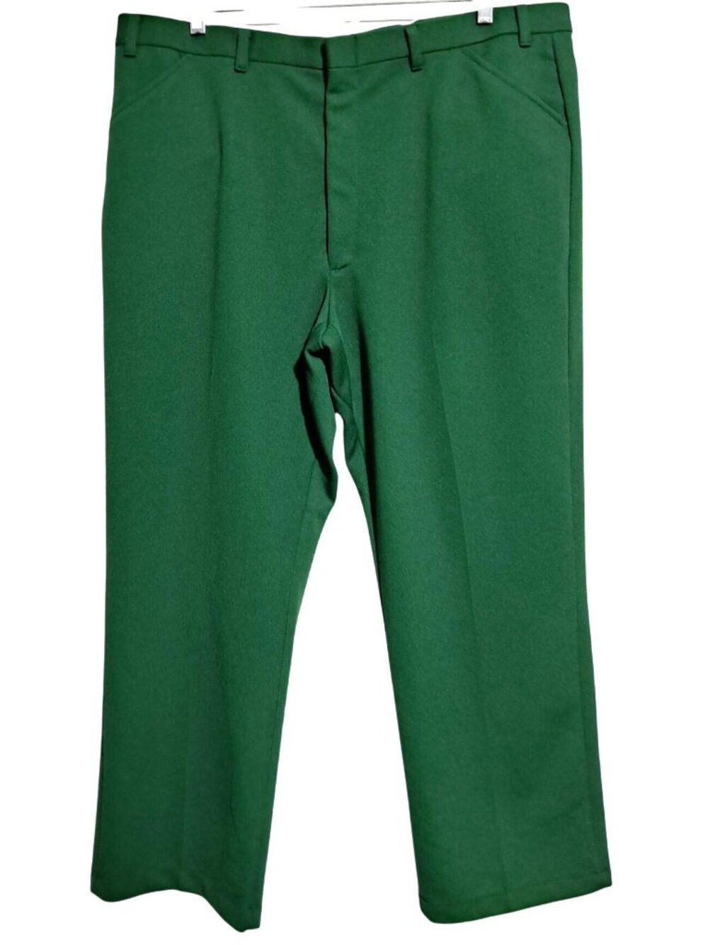 Haband Green Trousers Mens Size 42 Vintage Polyester Casual Flat Front Style
